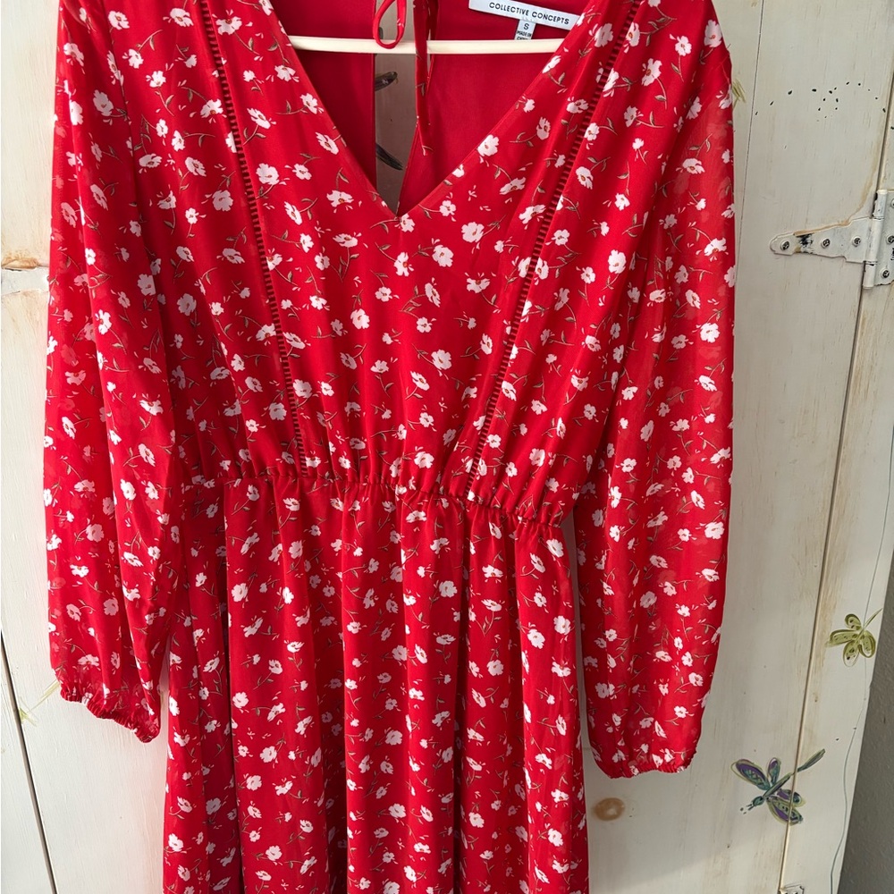 Red Floral Women’s Dress